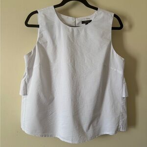 Cupio White Sleeveless Cotton Shell Top